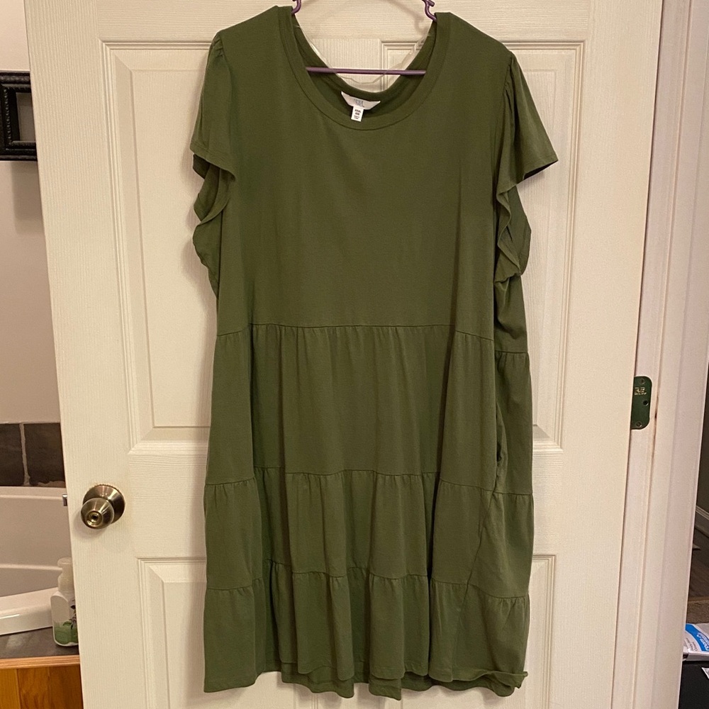 Time and Tru Olive Green dress